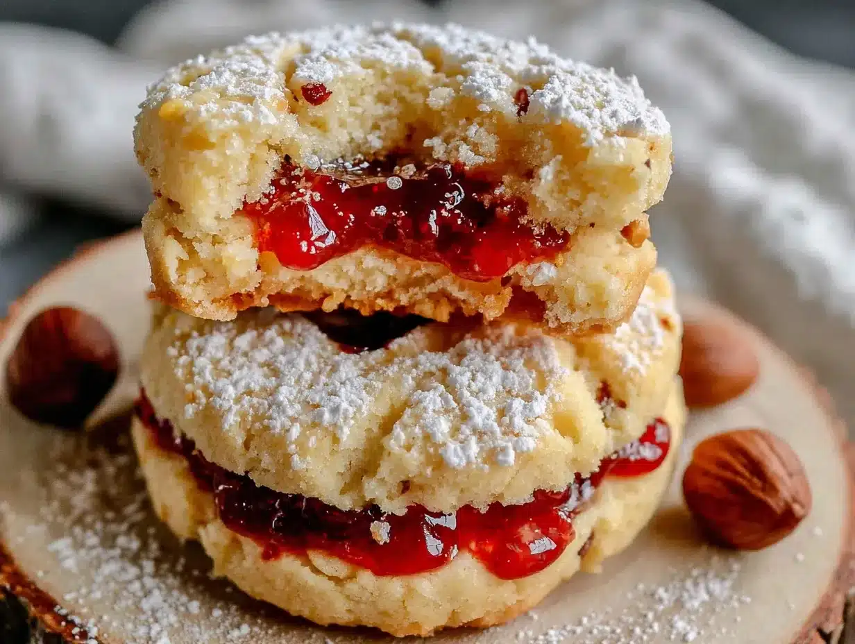 Beste Haselnuss-Linzer Plätzchen mit Preiselbeerfüllung preparation steps