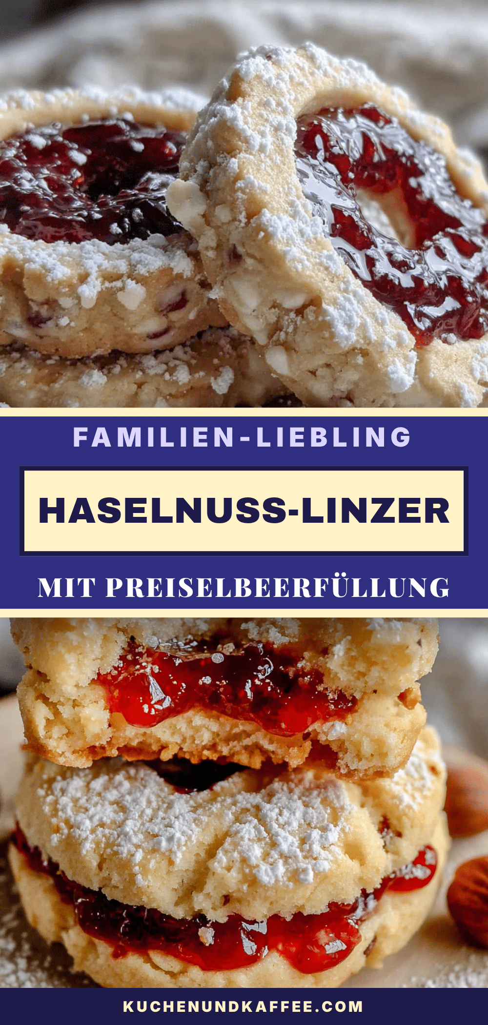 Beste Haselnuss-Linzer Plätzchen mit Preiselbeerfüllung recipe