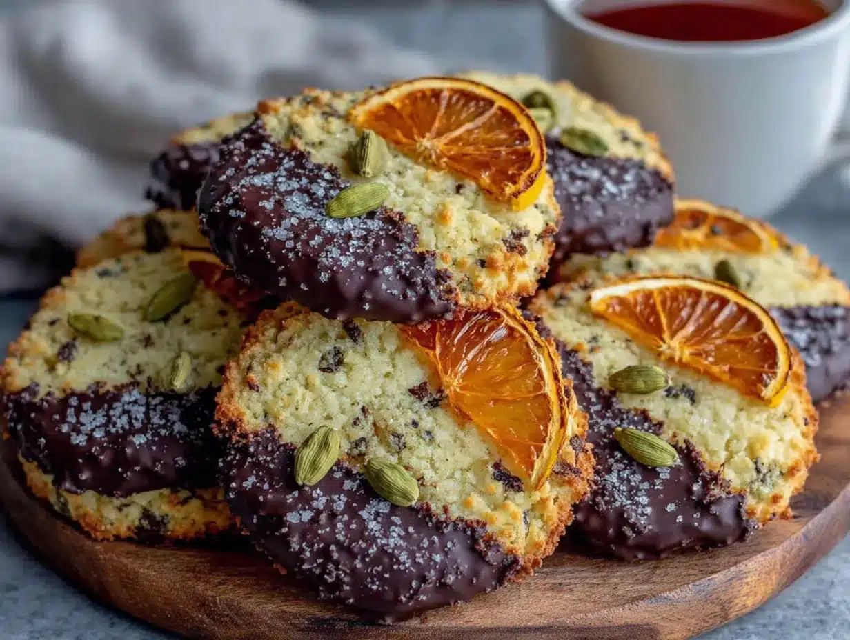 Orangen-Plätzchen mit Schokolade und Kardamom preparation steps